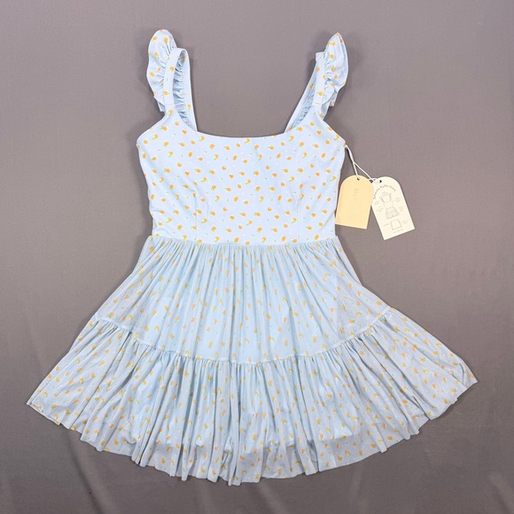 Blogilates Dresses & Skirts - Blogilates Womens M Blue Citrus Mesh Ballerina Ruffle Dress Built-in Shorts NWT
